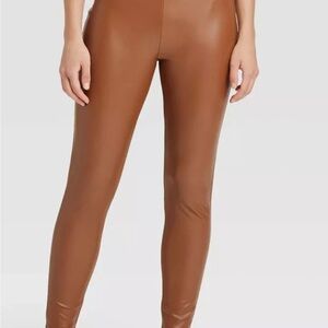 Women's Faux Leather Leggings - A New Day Brown